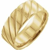52206 / 18K Yellow / 16 / 8 Mm / Poliert / Patterned Comfort-Fit Band
