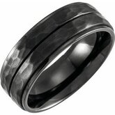 T52146 / Titanium / 11 / 8 Mm / Poliert / Grooved Band With Hammered Finish