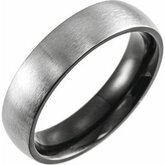 T52195 / Titanium / 8.5 / 6 Mm / Poliert / Comfort-Fit Band With Black Pvd