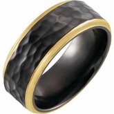 T52268 / Black Titanium / 18K Yellow Gold Pvd / 8 / 8 Mm / Poliert / Band With 18K Yellow Gold Pvd And Hammered Finish