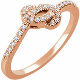 652130 / 14Kt Rose / 1/6 Ctw Diamond Knot Ring
