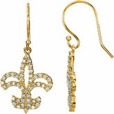 1/2 CTW Diamond Fleur-de-lis Earrings