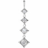 1/2 CTW Journey 4-Stone Princess-Cut Diamond Pendant