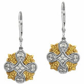 1/2 CTW Natural Yellow & White Diamonds Lever Back Earrings
