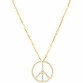 1/3 CTW Diamond Peace Sign 16" Necklace