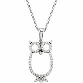 1/4 CTW Diamond Owl 16" Necklace