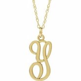 87090 / Sterling Silver / E / 16-18 In / Poliert / Script Initial Necklace
