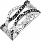 1 CTW Black & White Diamond Ring
