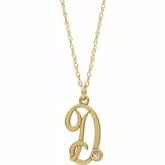 653575 / Sterling Silver / R / 16-18 In / Poliert / .02 Ct Diamond Accented Script Initial Necklace