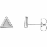 86658 / Sterling Silver / PAIR / Poliert / Triangle Petite Earring With Back