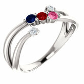 Accented Bypass Family Ring