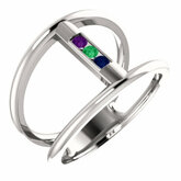 Accented Negative Space Family Ring