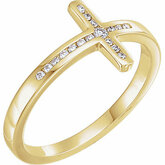 Accented Sideways Cross Ring