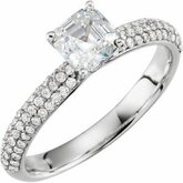 Asscher Shape Semi-mount Engagement Ring or Band