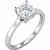 Cushion Engagement Solitaire Mounting or Matching Band
