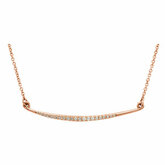 Diamond Curved Bar Necklace or Center Mounting