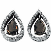 Diamond Halo-Styled Semi-Mount Earrings