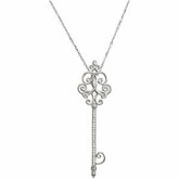 Diamond Key Pendant or Necklace