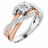 Diamond Semi-mount Bypass Engagement Ring or Band