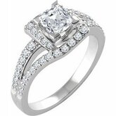 Diamond Semi-mount Engagement Ring or Band