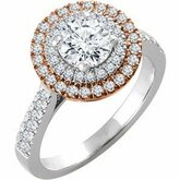 Diamond Semi-mount Halo-Style Engagement Ring or Band