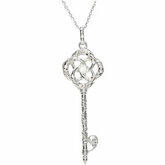 Diamond Vine Key Pendant or Necklace