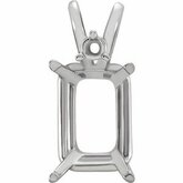 Emerald/Octagon 4-Prong Pendant Mounting with Accent