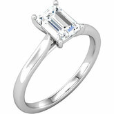 Emerald-Cut Solitaire Engagement Ring Mounting