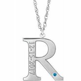 Engravable Accented Initial Necklace