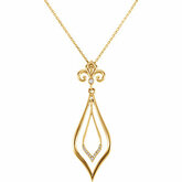Fleur-de-lis Design Scroll Pendant or Necklace