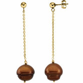 Freshwater Cultured Dyed Chocolate Pearl Earrings