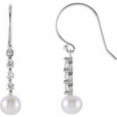 Freshwater Cultured Pearl & Diamond Earrings or Mounting