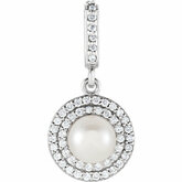 Freshwater Cultured Pearl & Diamond Pendant or Mounting