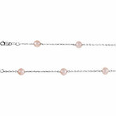 Freshwater Cultured Pink Pearl Station Bracelet or Necklace
