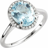 Gemstone Halo-Styled Ring or Mounting
