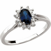 Genuine Blue Sapphire & Diamond Ring