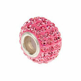 KeraÂ® Roundel Bead with Pave' Rose Crystals