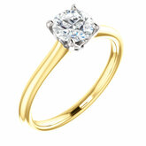 Lab-Grown & Natural Diamond Accented Solitaire Engagement Ring