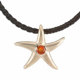 Mexican Fire Opal Starfish Pendant