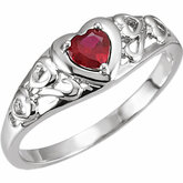 Openwork Ring Mounting for Heart-Shape Gemstone