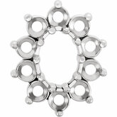 Oval 11-Stone Cluster Top Mounting