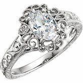 Oval Filigree Engagement Ring Mounting