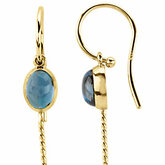 Oval London Blue Topaz Dangle Earrings