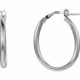 Oval Tube 2.2mm Hoop Earrings