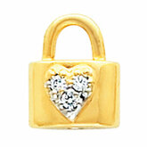 Padlock with Heart Design Brooch Mounting