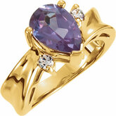 Ring Mounting for Pear Shape Gemstone