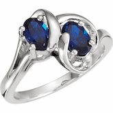 Ring Mounting for Two Oval Gemstone