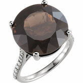 Smoky Quartz & Diamond Accented Ring or Mounting