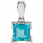Solitaire Pendant Mounting for Square/Princess Center