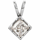 Solitaire Pendant Mounting for Square/Princess Center